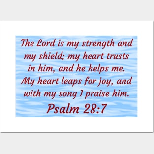 Bible Verse Psalm 28:7 Posters and Art